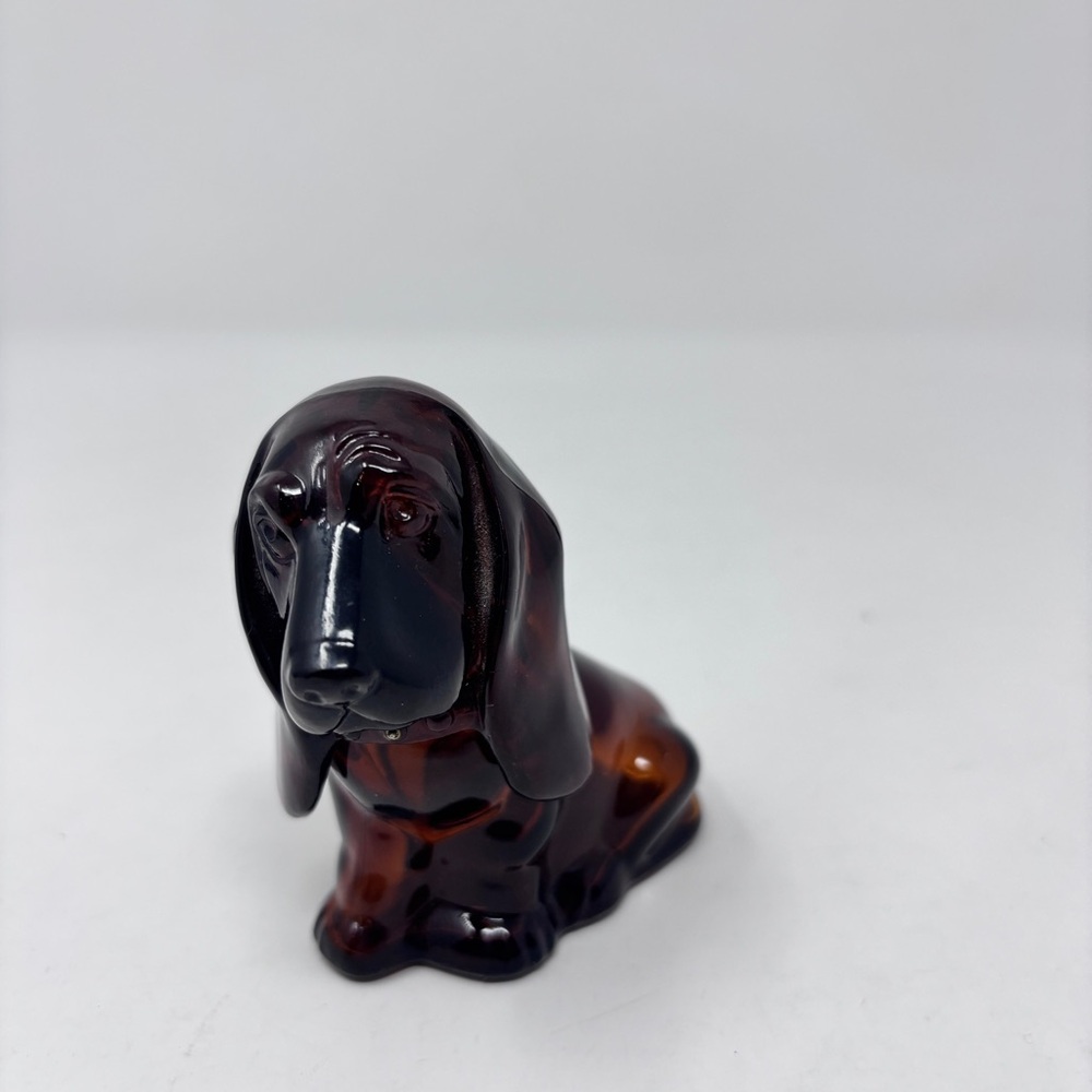 Avon Collectible Glass Basset Hound Perfume Bottle
